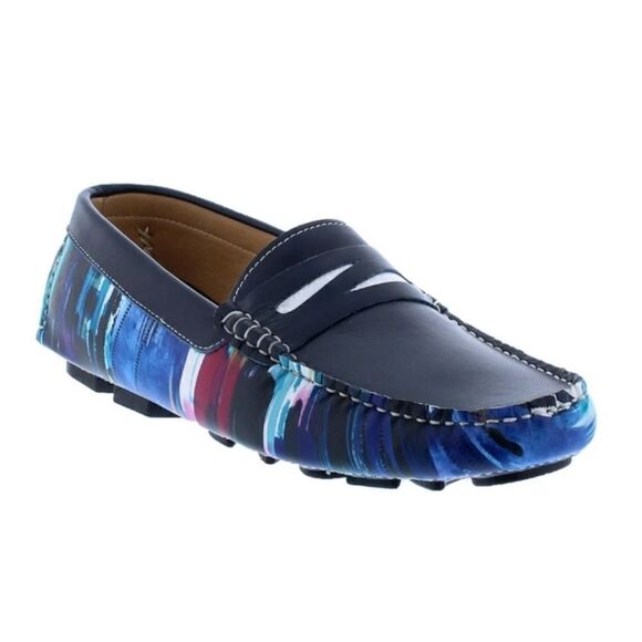 ROBERT GRAHAM Russell Leather Driver Loafer Shoe Hand Painted Size 9 main image 10